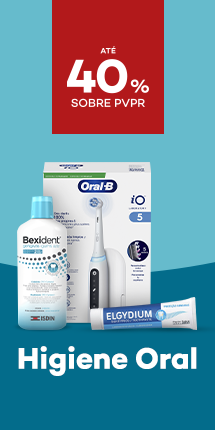 Higiene Oral com destaque promocional de at&eacute; 40% sobre pre&ccedil;o de Venda ao P&uacute;blico Recomendado